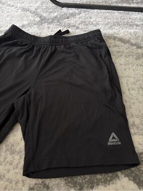 Reebok Men’s Black Training Shorts with Reflective Logo